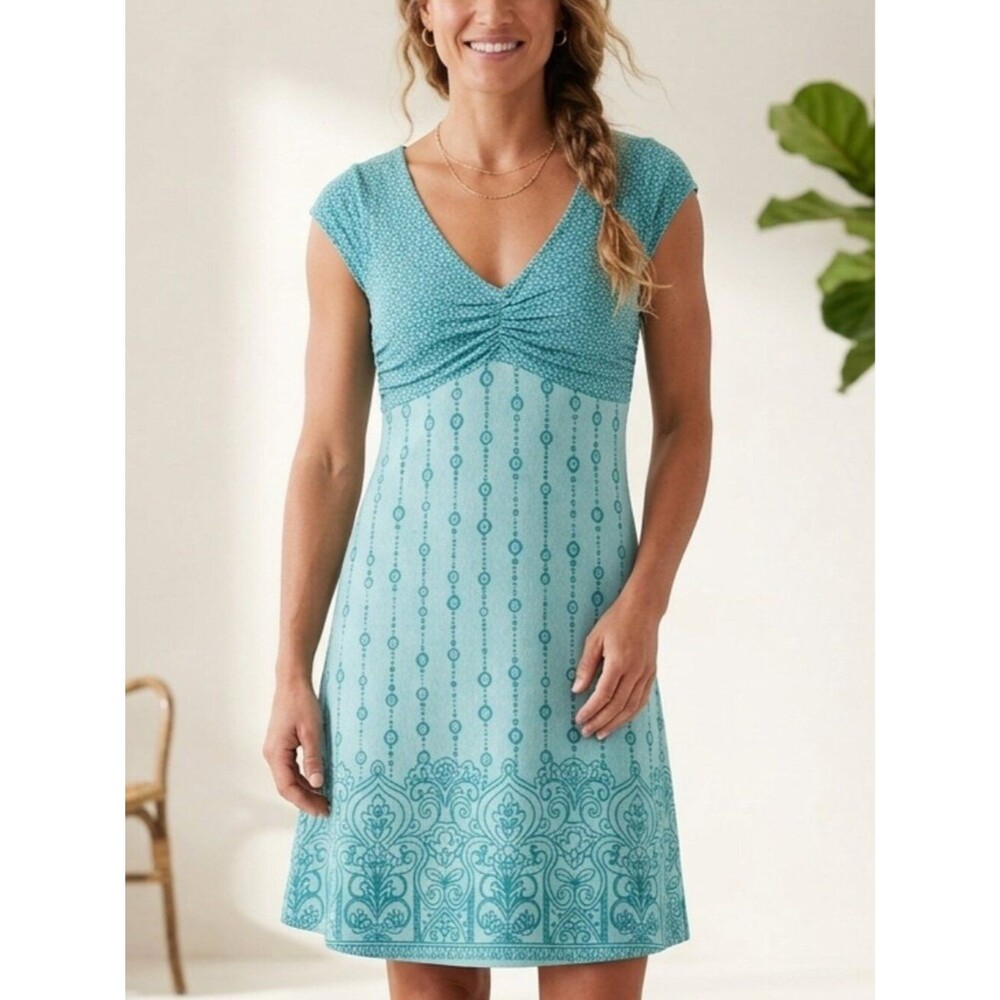 Athleta Santorini Dress - Teal Blue - Size Small - Empire Waist